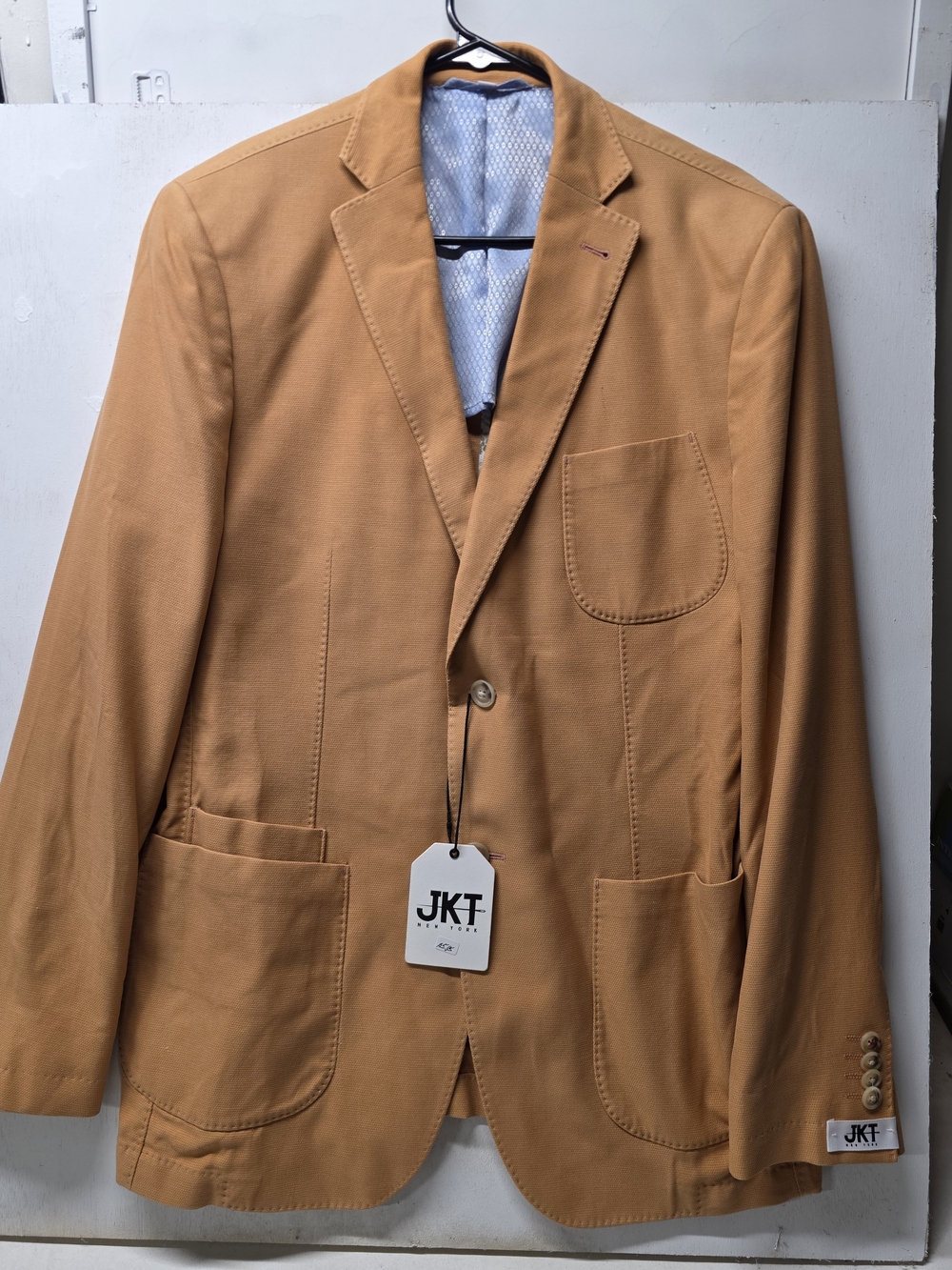 Men’s Tan Cotton Sport Coat - Single-Breasted Blazer